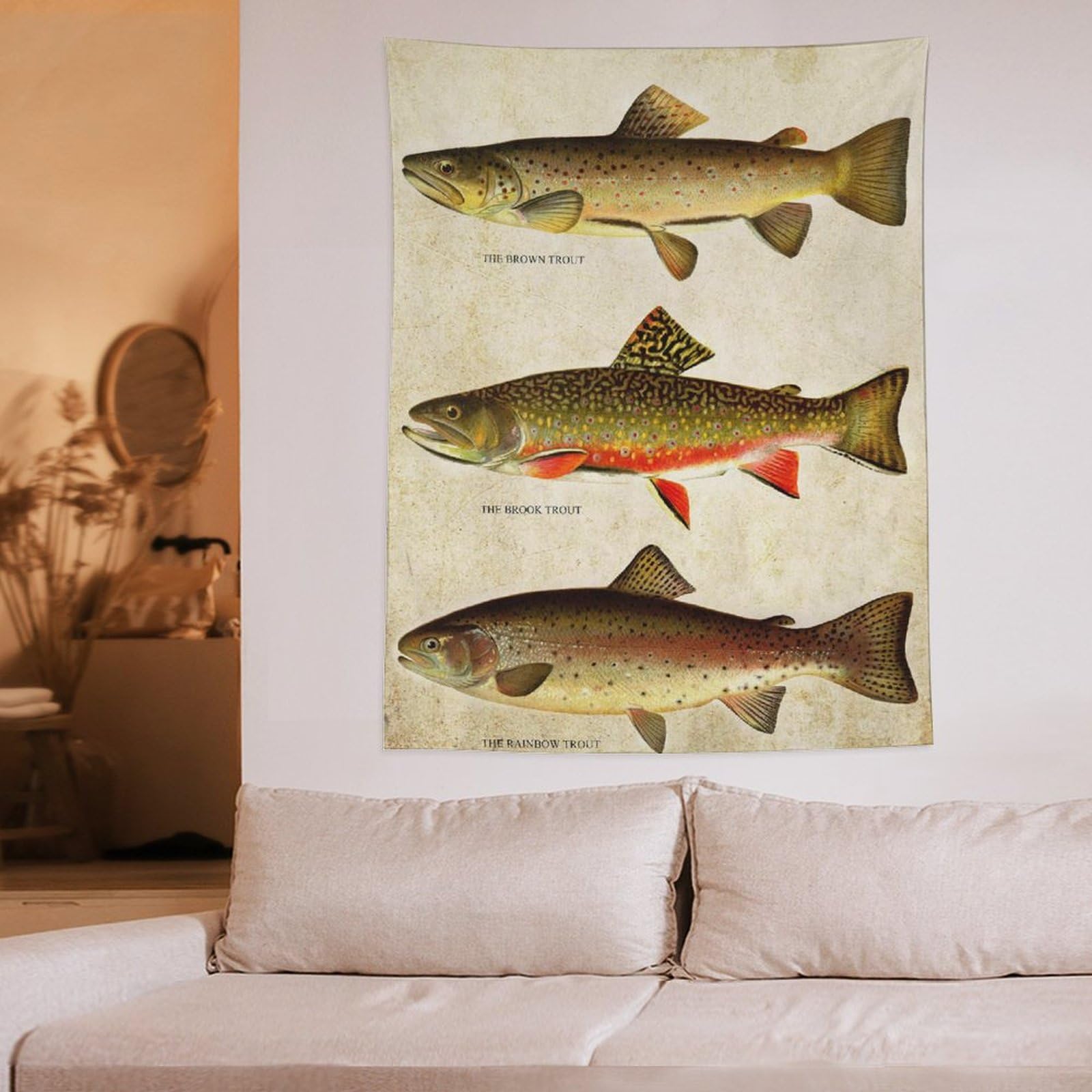 フライフィッシング 壁掛け ウォールアート ヴィンテージ 当時物 Amazon.co.jp: ヴィンテージトラウトフライフィッシングポスター